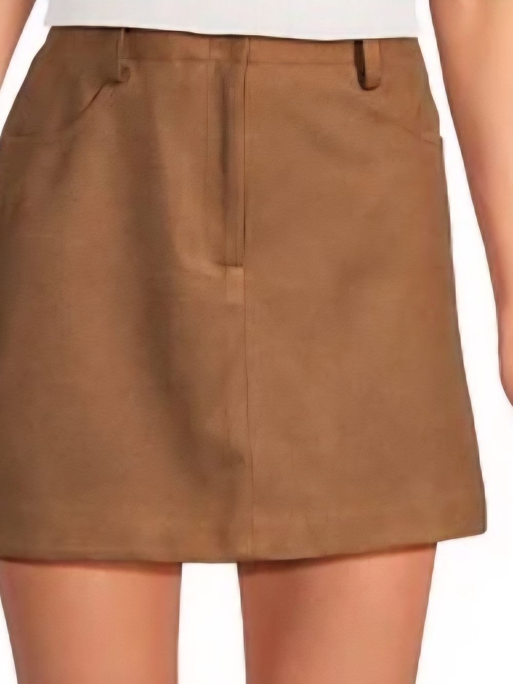 Lucy Paris Brown Faux-Suede Skirt